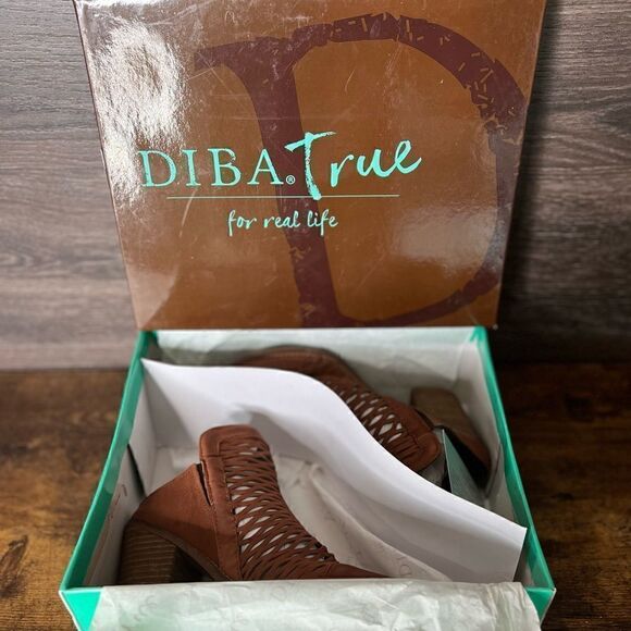 Diba True Landing Crew Leather Sandal/Mule in Rust Brown, Size 6. New in Box! - Picture 15 of 16